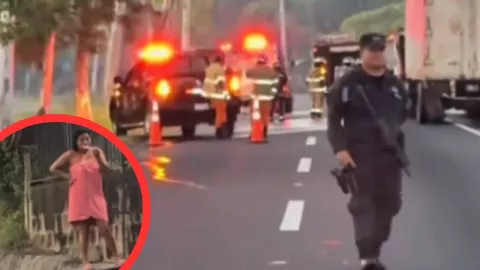 “Lady Toalla”: la mujer que salió en paños menores a ver un auto en llamas