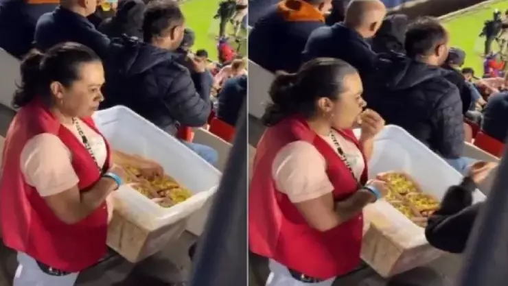 Video_ Captan a vendedora de palomitas se las come viendo partido de la Liga MX.jpg