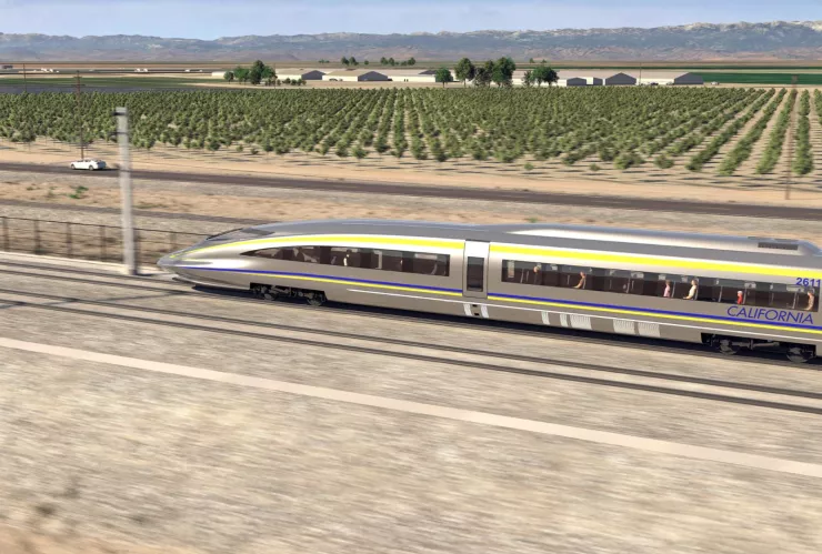 Una parte del tren de alta velocidad de California.