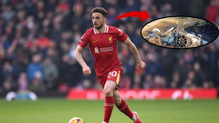 El Lamborghini en el que viajaba Diogo Jota quedó completamente calcinado