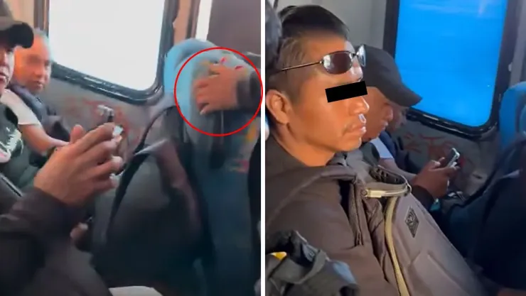 El incidente fue grabado por otro pasajero dentro de la unidad