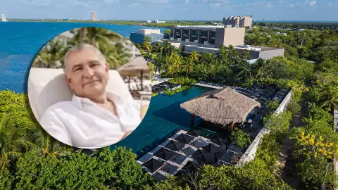 Captan a Adán Augusto en un hotel de lujo en Cancún