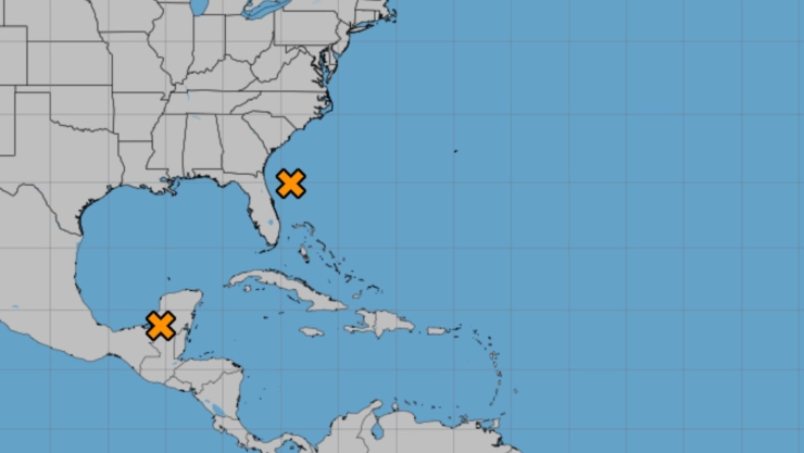 Mapa de los huracanes en el Atlántico