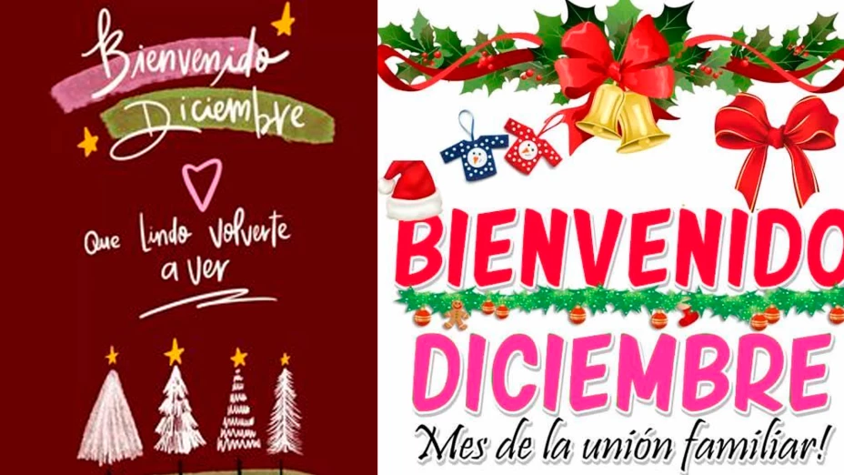 Imágenes de Bienvenido Diciembre 2025 para WhatsApp y redes sociales