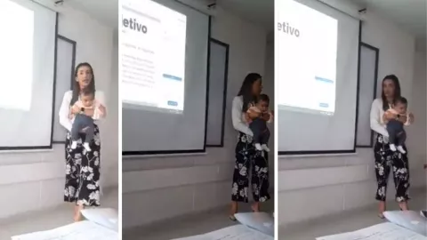 maestra de derecho cuida al bebé de su alumna durante clases en colombia.jpg