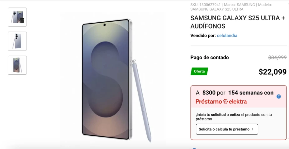 Así es el celular Samsung que ofrece Elektra