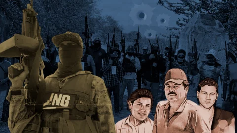 Mapa conceptual de la guerra interna y alianza entre c&aacute;rteles mexicanos, Chapitos y CJNG