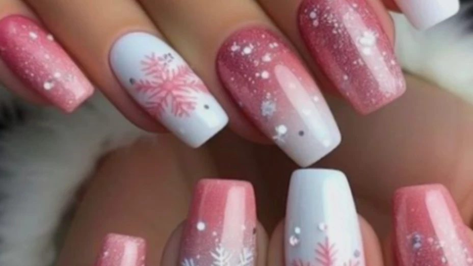 10 ideas de uñas copo de nieve para presumir en Navidad