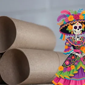 No tires los rollos de papel higiénico, son un tesoro: así puedes reutilizarlos para crear una catrina para Día de Muertos