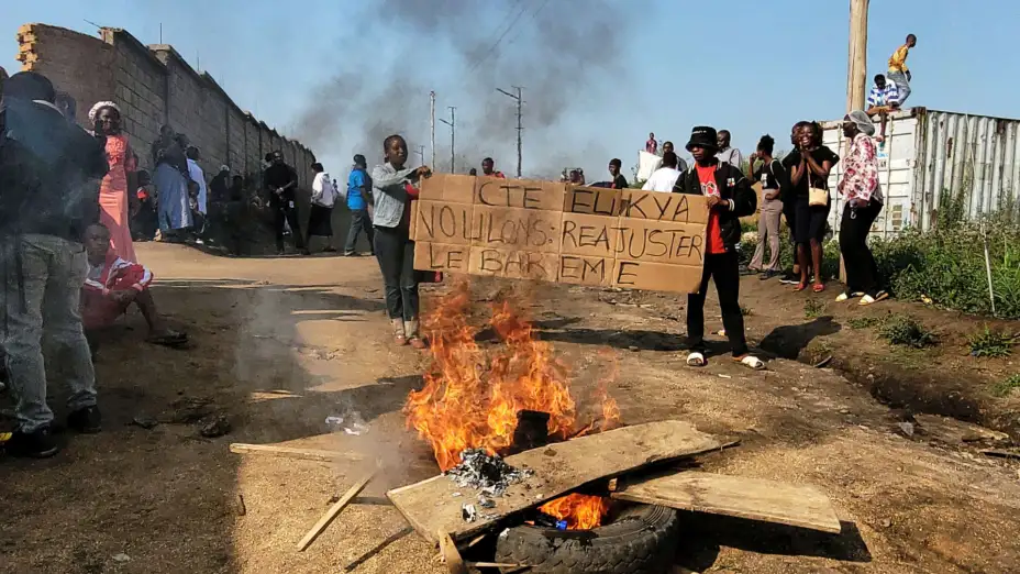 Protesta de trabajadores de salud contra el ébola en RDC.