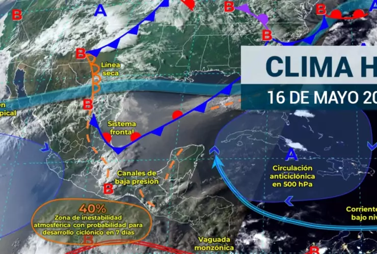 Pronostican lluvias intensas y un clima caluroso en México este 16 de mayo