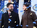 El alcalde de la ciudad de Nueva York , Zohran Mamdani , y su esposa, Rama Duwaji, en el escenario durante su ceremonia de investidura en la ciudad de Nueva York