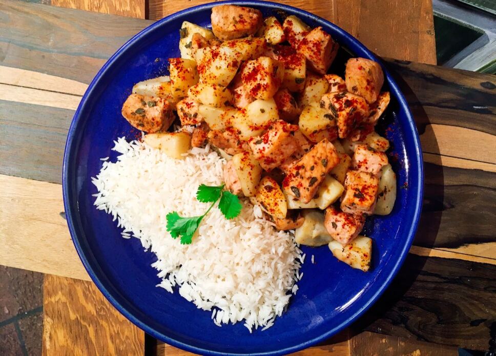 puerco con papas, cocineros mexicanos