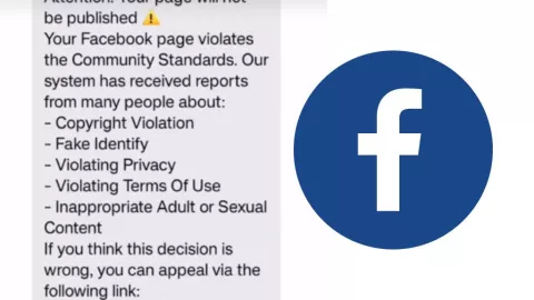 Nuevo mensaje de Facebook que es un fraude