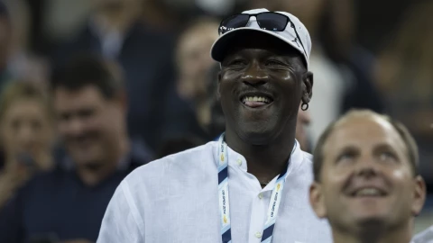 Michael Jordan sonriente en Nueva York