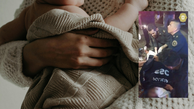 La mujer y el bebé fueron llevados a un hospital para ser revisados.