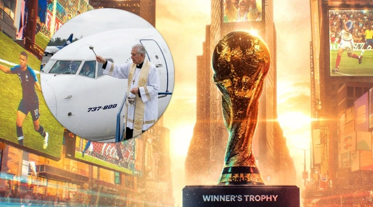 Bendicen al avión de la Selección de Brasil