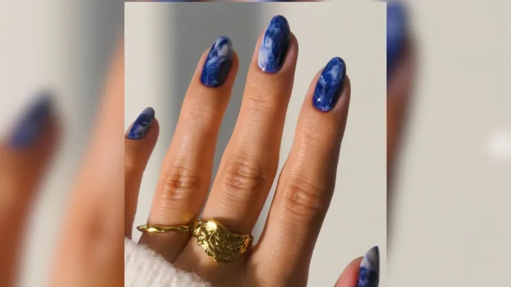 Uñas efecto mármol