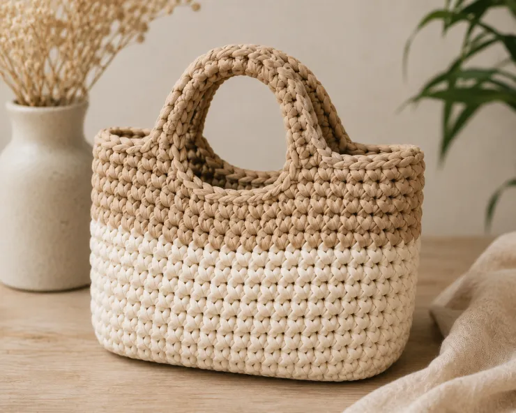 Bolsa con asas cortas