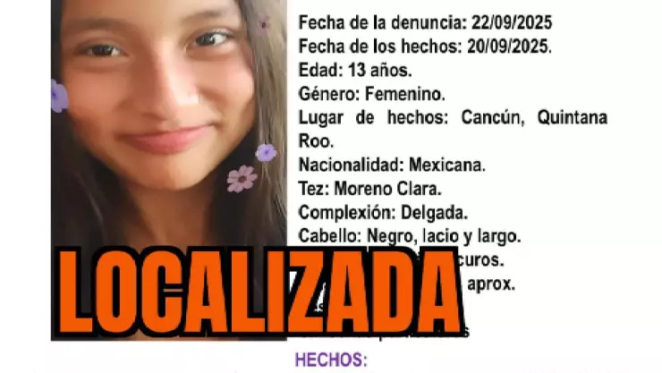 ¡ACTUALIZACIÓN! Localizan a Naira Adasai León Gómez, adolescente desaparecida en Cancún desde hace cuatro días