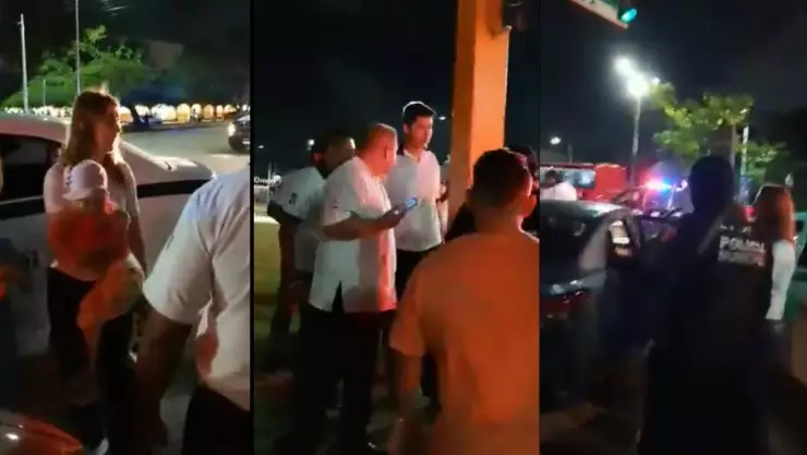 Taxistas de Cancún obligan a Uber bajar a pasaje; familia entra en pánico