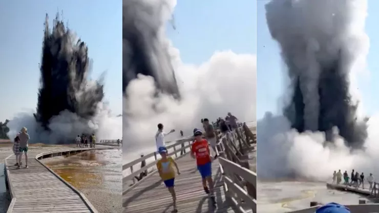 erupción en el Parque Nacional de Yellowstone