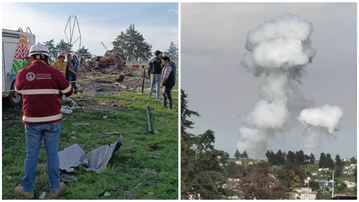 La explosión en los polvorines en Edomex pudo verse a lo lejos.