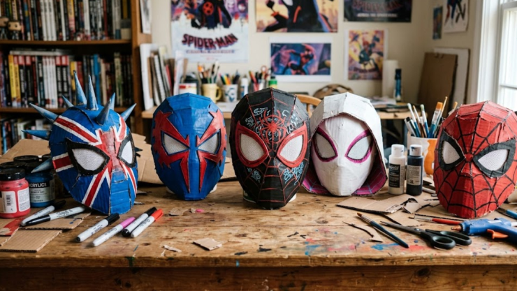 Cómo hacer máscaras de Spider-Man: Across the Spider-Verse con cartón y pintura acrílica