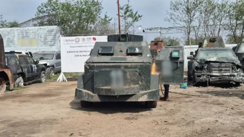 Tamaulipas: Destruyen 45 vehículos monstruo que eran usados por el crimen organizado