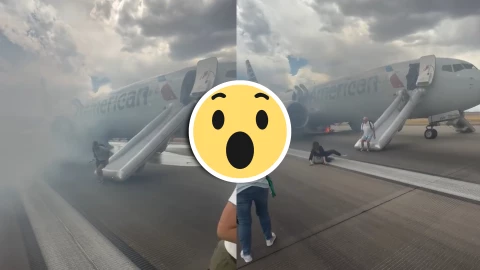 (VIDEO) Impactante_ Así evacuaron a pasajeros de avión de American Airlines en Denver; registró humo antes de despegar.jpg