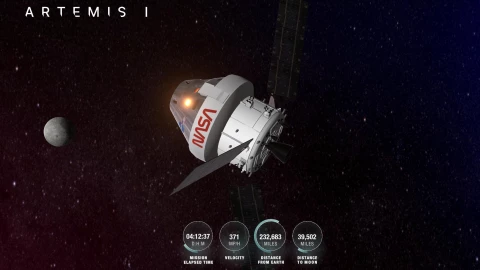 Nave Orion Luna misión Artemis 1 NASA