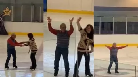 Abuelito aprende a patinar en hielo tras ser diagnosticado con cáncer