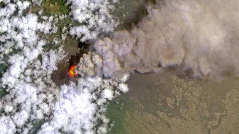 Volcán Popocatépetl desde el espacio