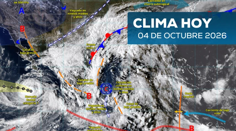 Clima en México: huracán “Rachel” y el frente frío dejarán lluvias intensas