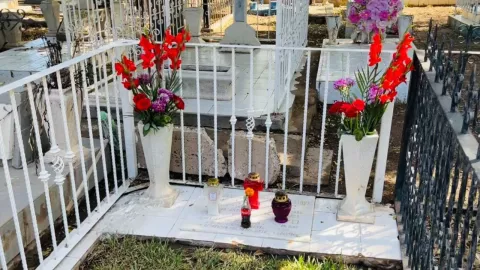 María Elena visita a toda su familia al panteón en Día de Muertos