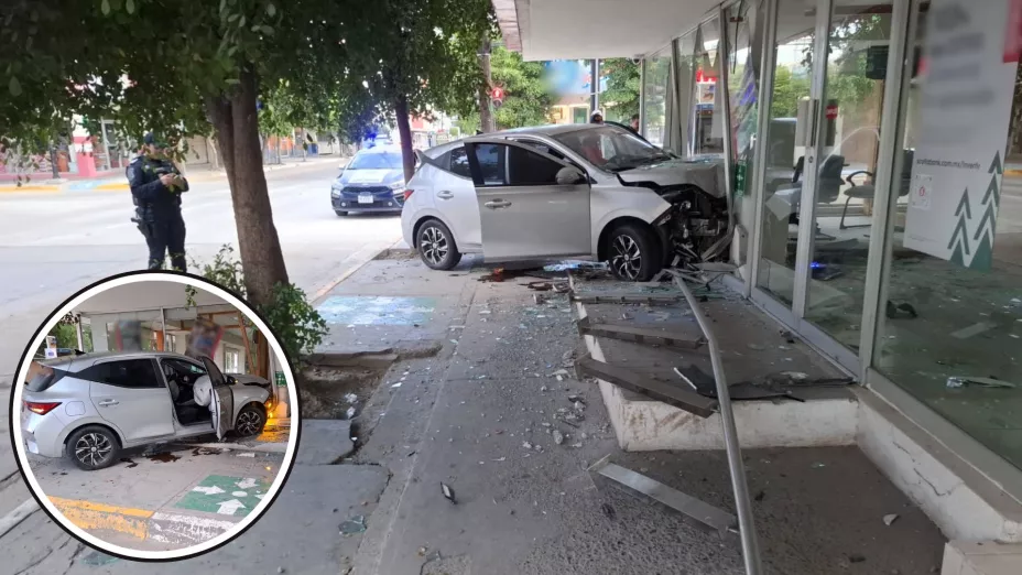 Accidente en banco de Guasave