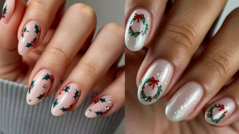 23 modelos de uñas navideñas elegantes y sencillas: puedes usarlas en cortas o largas y se ven preciosas