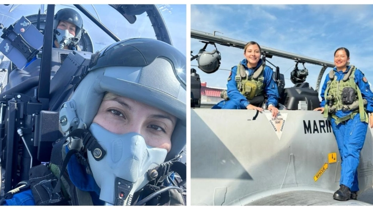 Marina realiza primer vuelo de un avión con mujeres pilotos