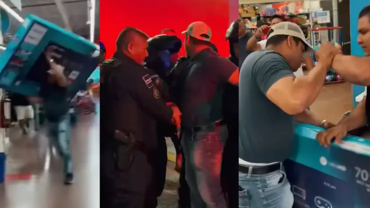 Compra pantalla de 70 pulgadas en menos de $600 y los empleados le bloquean la salida en supermercado de Campeche