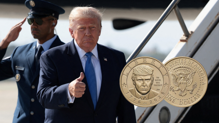 Nueva moneda de un dólar con la cara de Donald Trump