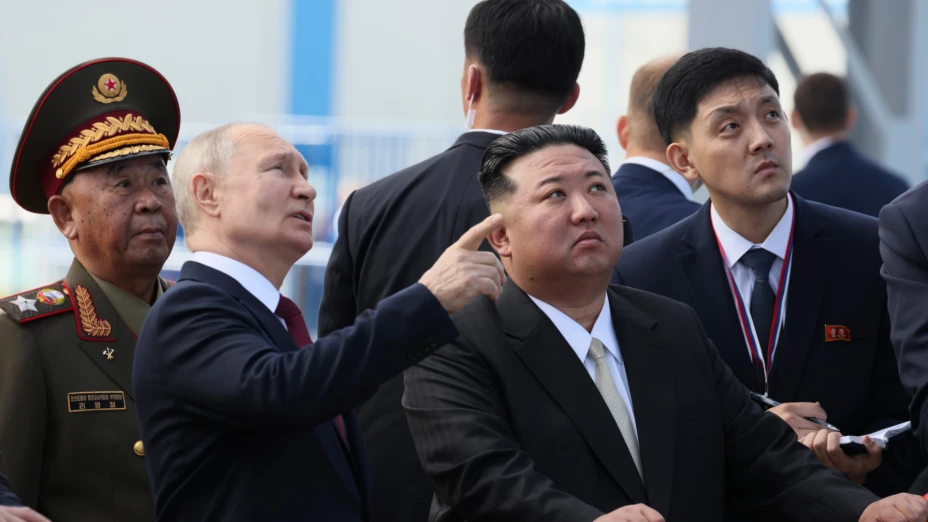El presidente de Rusia, Vladimir Putin, y el líder de Corea del Norte, Kim Jong Un.