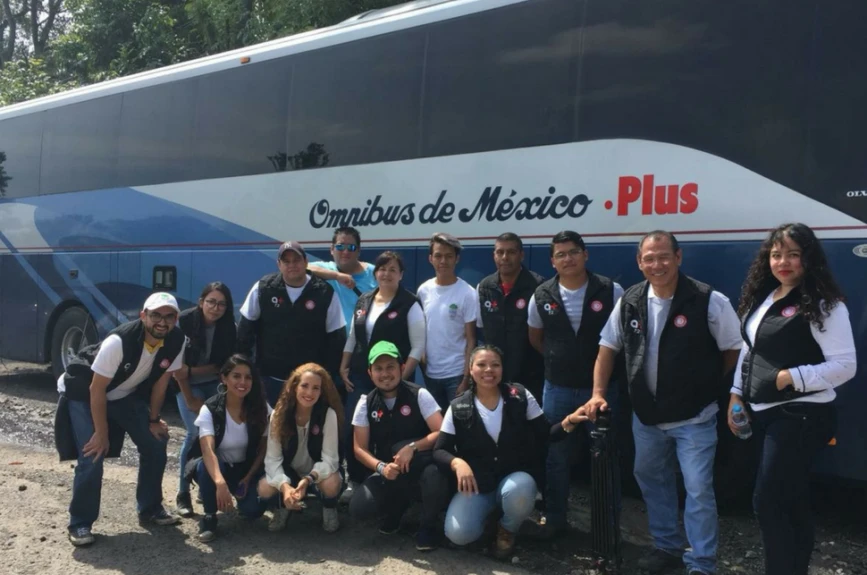 El equipo de A Quien Corresponda y Vive Sin Drogas llegaron seguros al lugar gracias a Omnibus de México