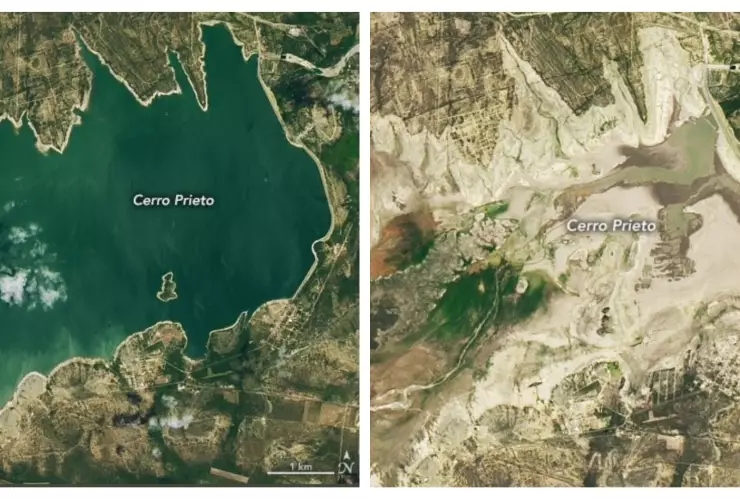 presa Cerro Pietro NL sequía NASA