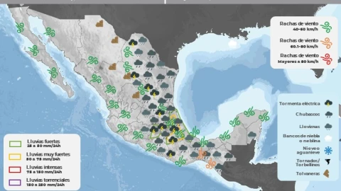 Clima México hoy 10 de abril Continúan lluvias, descargas eléctricas y caída de granizo