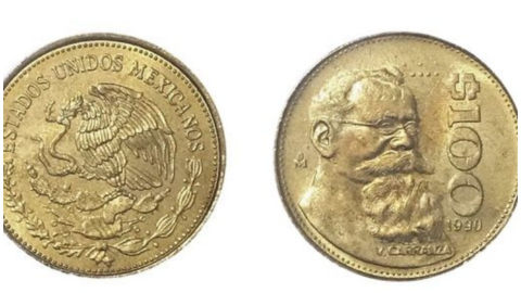 monedas mexicanas 100 pesos 1990