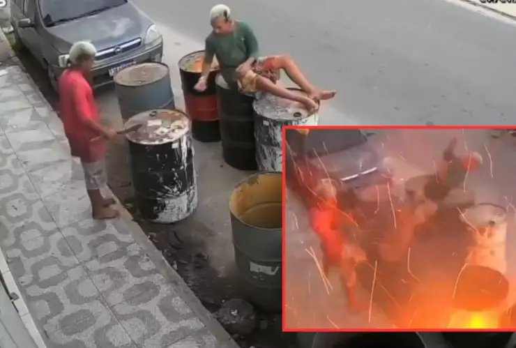 Jóvenes salen volando tras explosión