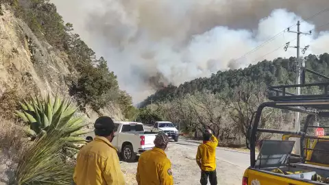Personal atiende los incendios en Nuevo León y Coahuila que han consumido miles de hectáreas