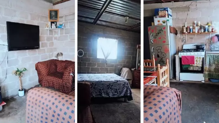 Mujer presume su casa hecha de lámina y se hace viral