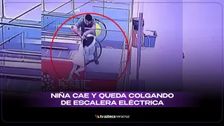 Una niña fue rescatada tras quedar colgando de una escalera eléctrica