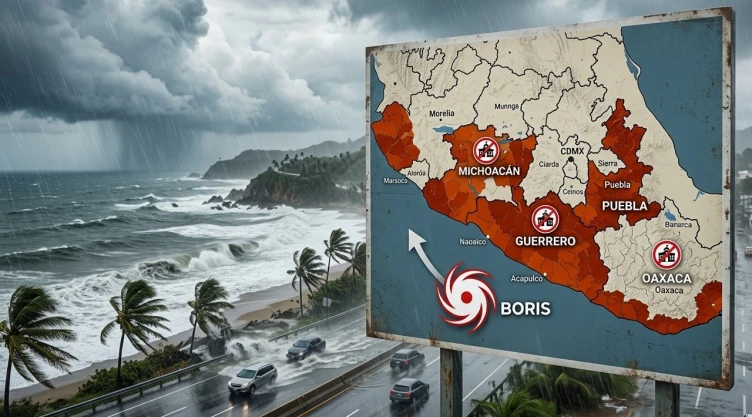 Tormenta “Boris”provoca suspención de clases en varios estados de México; se pide extremar precauciones